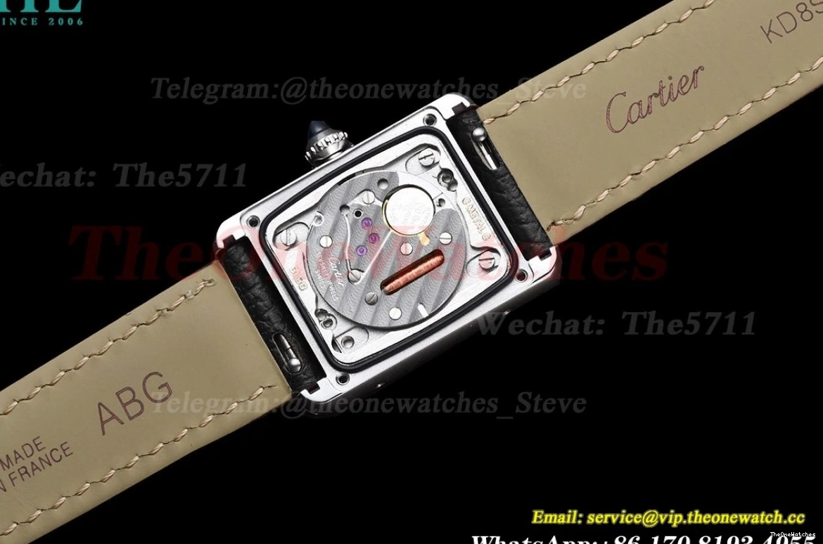 On dial Tank Quartz K11F White Must Strap Black Small 0430